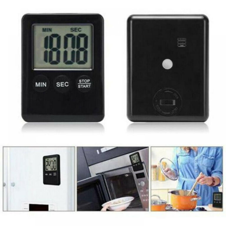 Thren Threns Digital Timer 24-hours Digital Timer LCD Kitchen Timers Bathroom Shower Kitchen Clock Timer with Alarm Time Management Tool (White), Size: 1Pcs