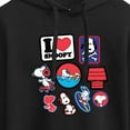 thumbnail image 3 of Peanuts - I Heart Snoopy Patches - Juniors Cropped Pullover Hoodie, 3 of 6