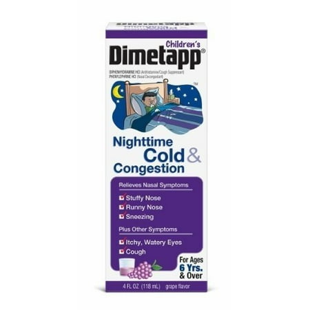 Dimetapp Nite Cold & Cong Size 4z Dimetapp Nite Cold & Congestion (Best Cough Medicine For Kids With Asthma)