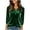 Green, variant on MLCDZ Women's Velvet Tops 3/4 Sleeve V Neck Fall Winter Lightweight Casual Trendy Christmas Formal Evening Party Holiday Shirts