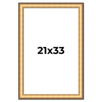 21x33 Frame Gold Plein Aire Solid Wood Picture Frame Width 2 Inches | Interior Frame Depth 0.5