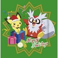 thumbnail image 2 of Boy's Pokemon Christmas Pikachu and Delibird Happy Holidays  Graphic Tee Kelly Green X Small, 2 of 4