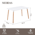 thumbnail image 3 of Mesa Rectangular Comedor Minimalista Estilo Nordico Moderna blanco 6.49 pulg Pido Todo SO-MM1-01, 3 of 6