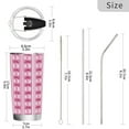 thumbnail image 3 of 11oz Stainless Steel Tumbler with Straw, Double Wall Insulated Travel Tumbler Pink Bows, 3 of 8