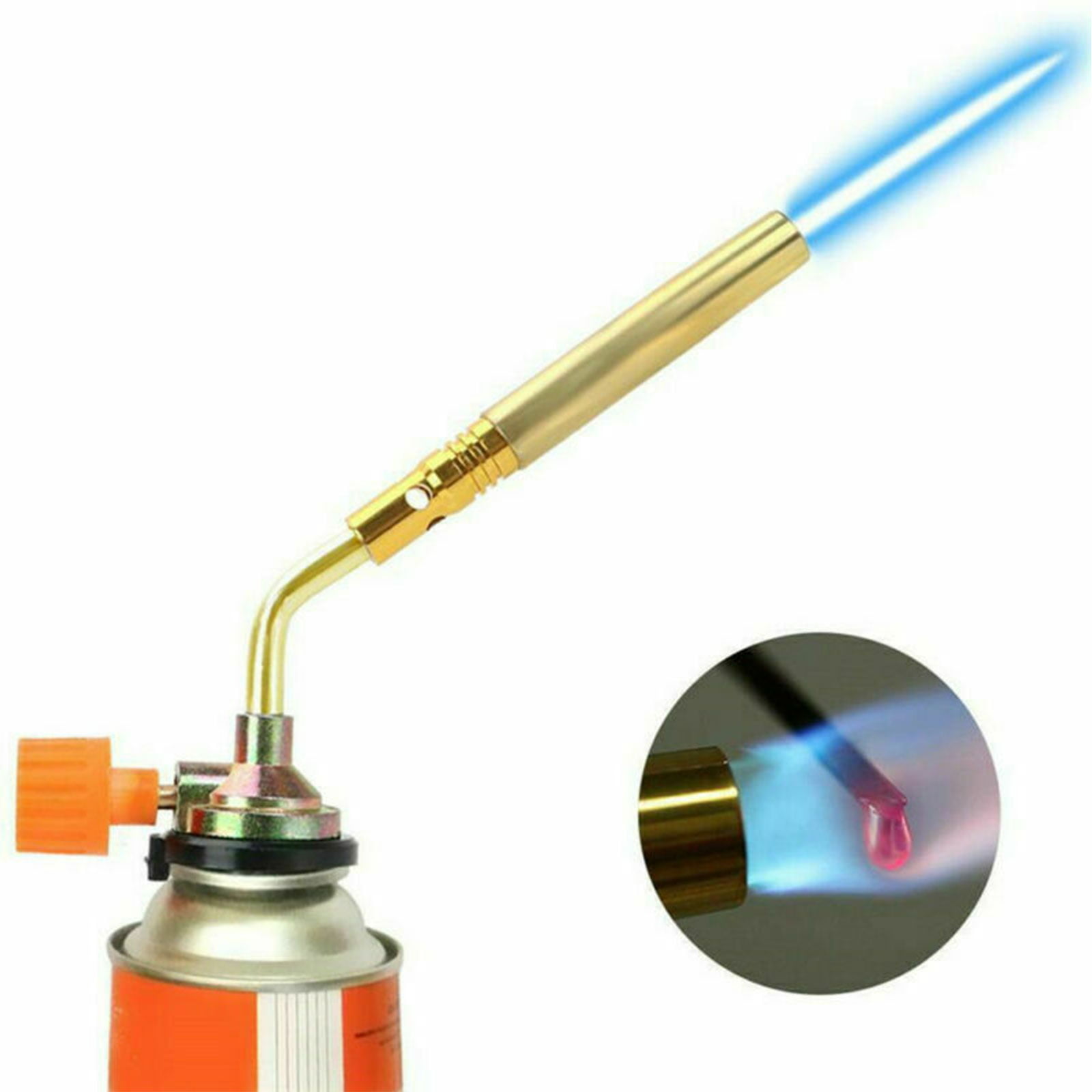 Refillable Blow Torch Flamethrower Lighter Blowlamp Kitchen Silver 2 Cans 