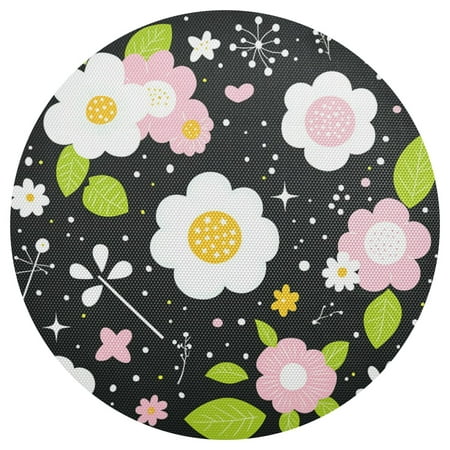 

Floral and Star Pattern 6-Piece 15.4in Durable PVC Plate Mats Heat-Resistant for Parties and Dining