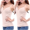 thumbnail image 4 of TIMIFIS Débardeur pour Femmes 2 Pcs Haut Sans Manches à Col Rond Uni avec Coussinets de Soutien-Gorge Blouse Sans Manches, 4 of 4
