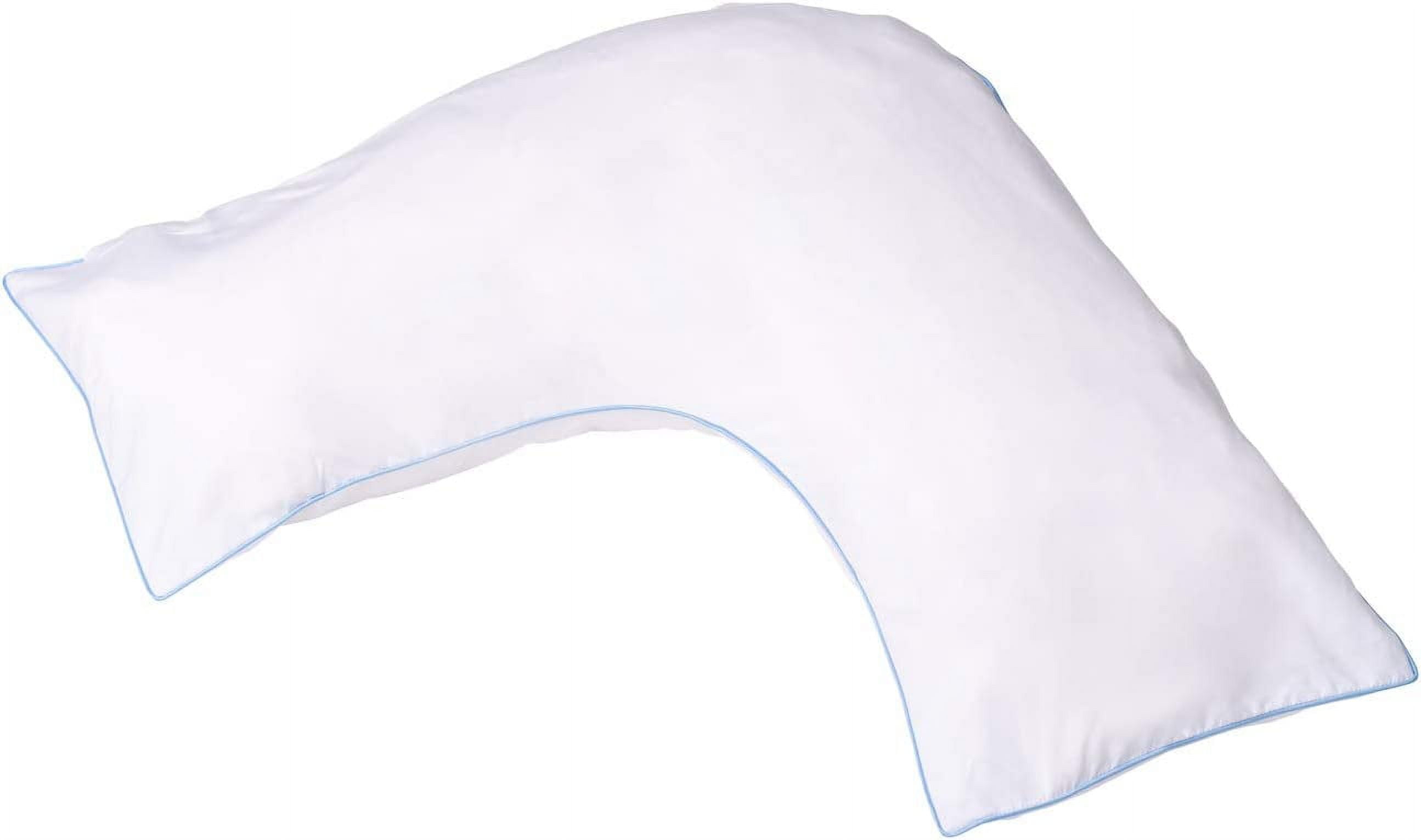 L  Pillow Case ver - 2 Pack Boomerang Body Pillow ver with Eyeglass Pouch (White)