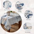 thumbnail image 5 of Coastal Eucalyptus Leaf Table Cloth Waterproof Tablecloths, Ocean Blue Gnomes Starfish Wood Grain Tablecloth Dining Table Cover for Kitchen Party Tabletop Outdoor, Rectangle Tablecloth 60x102 Inch, 5 of 9