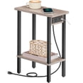 thumbnail image 5 of HOOBRO Narrow Side Table, 2-Tier Slim End Table with Charging Station, Skinny Nightstand with Open Storage, for Small Spaces, Living Room, Bedroom, Study,Gray and Black BG240UBZ01, 5 of 10