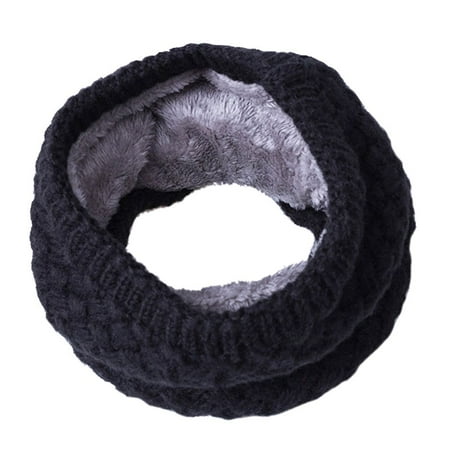 Ustyle Couples Winter Warm Knitted Ring Loop Scarves Thick Fleece ...