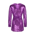 thumbnail image 5 of Aofany Women's Sequin Party Dress Sparkle Long Sleeve Crew Neck Short Cocktail Dress, 5 of 6