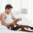 thumbnail image 5 of Naloa Brown Football On Black Pajama Pants Men, PJ Bottoms, Sleep & Lounge Pants-Medium, 5 of 6