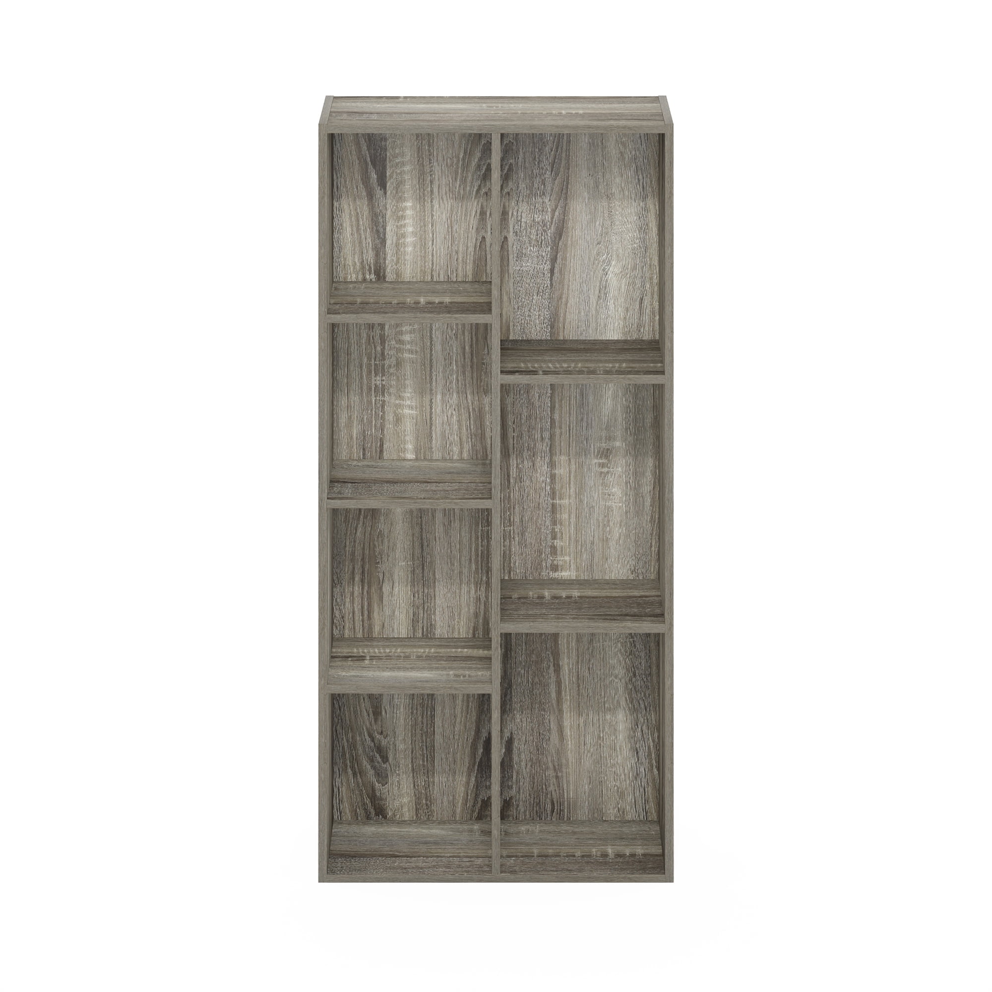 Furinno Luder 7-Cube Reversible Open Shelf, French Oak