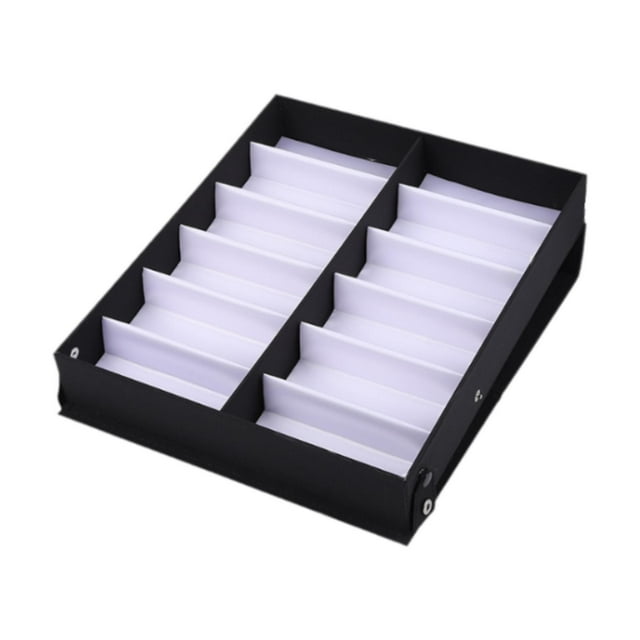 Bandeja de exhibición de gafas con 12 ranuras Organizador de gafas de sol Soporte para gafas Caja de almacenamiento de gafas para viajes