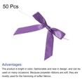 thumbnail image 4 of Unique Bargains 50Pcs Mini Ribbon Bow 3.5' Twist Tie Mini Fabric Satin Ribbon Flower Bows Craft DIY Sewing Wedding Bows Purple, 4 of 5