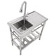 thumbnail image 5 of QinaQin Fregadero utilitario independiente de acero inoxidable, tarja comercial para exterior con mesa de trabajo, ideal para garaje, lavandería, restaurante o baño, 5 of 7