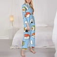 thumbnail image 4 of Junzan Kawaii Sushi Print Womens Pajama Sets,Long Sleeve Button Down For Women Pjs 2 Piece, 4 of 9