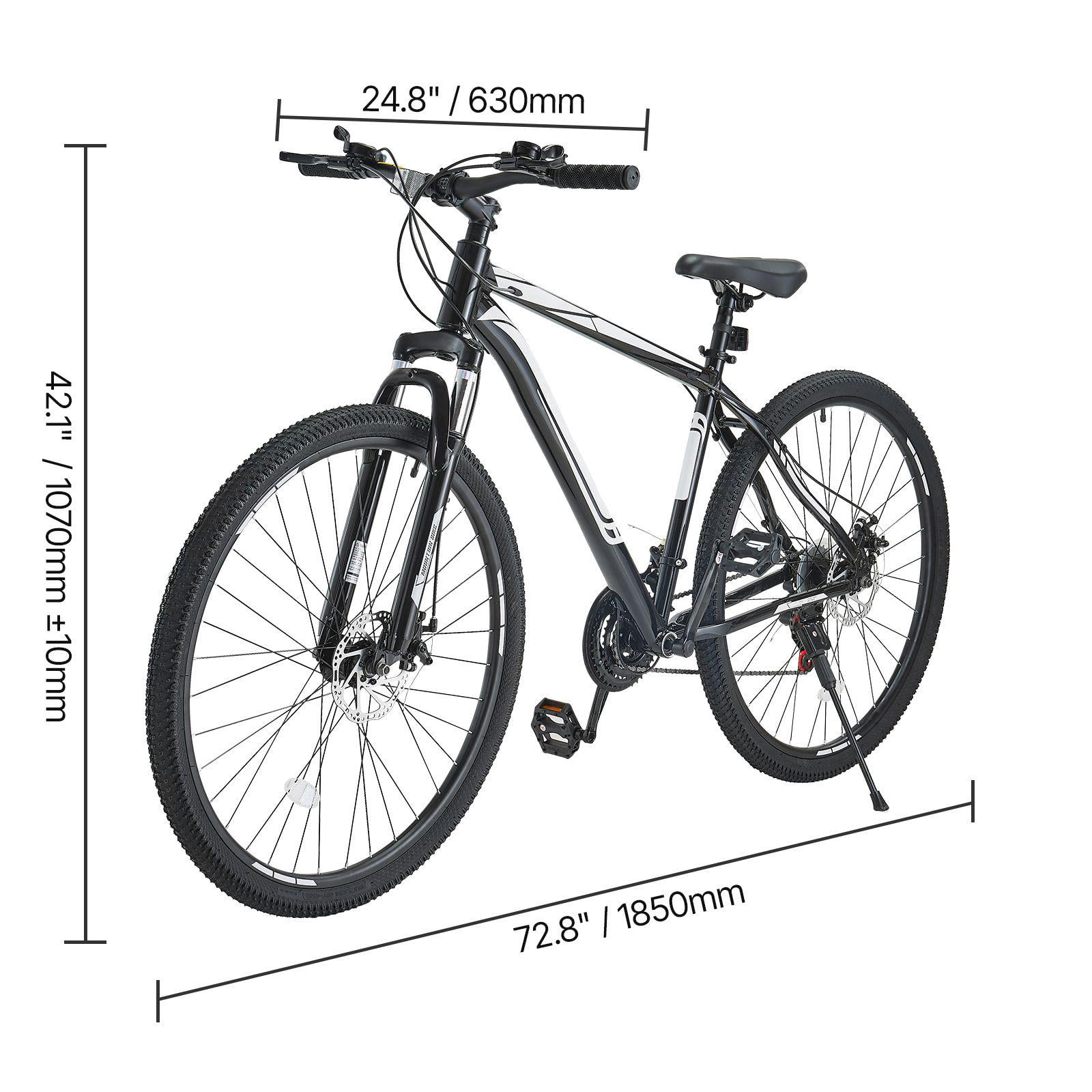 29 Inch Mountain Bike with Front Suspension 21 Speed Shimano Twist Shifting Dual Disc Brakes Aluminum Alloy Frame Comfort Saddle for Adult Sport Cycling Trail Snow MTB