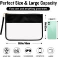 thumbnail image 4 of Izuzta Clear PVC Flat Pouch,PU Makeup Bag Clear Zipper Pouch with Wristlet,DIY Chenille Letter Bag Waterproof Portable Travel Toiletry Bag Cosmetic Pouch for Women Girls-Black, 4 of 6