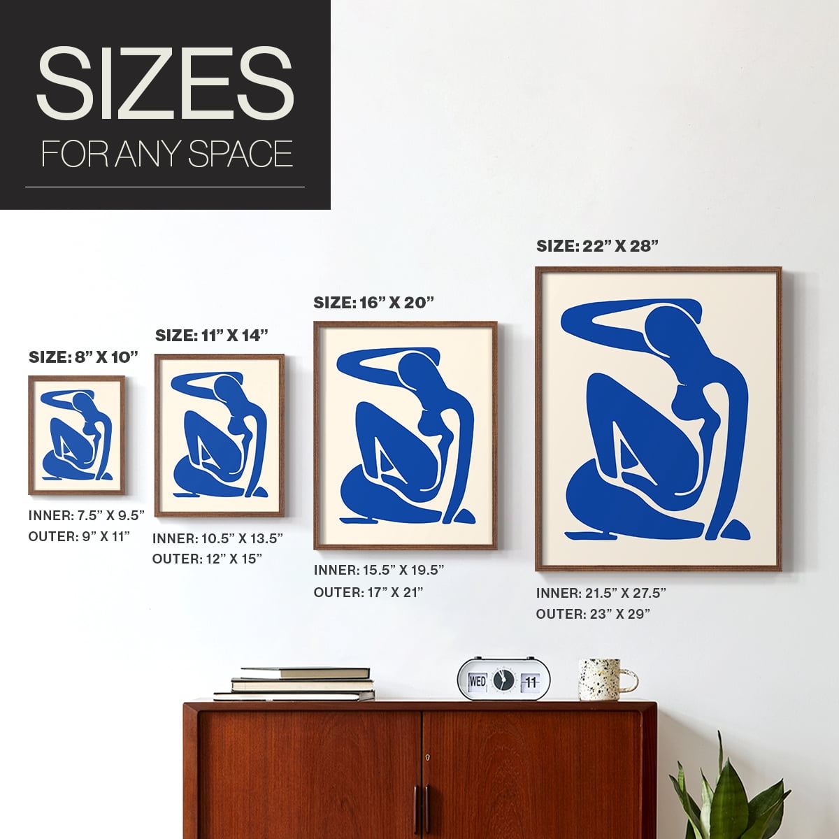 Matisse CXCV Framed Print in Brown Solid Wood 16 x 20 Framed Print