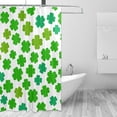 thumbnail image 2 of FREEAMG St. Patrick's Day Clover Shower Curtain with Hooks, Waterproof Washable Fabric Shower Curtain for Bathroom Bathtub Decor, 60"x 72", 2 of 6