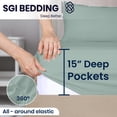 thumbnail image 7 of SGI Bedding 34" King Split Top Flex Head sheet 100% Egyptian Cotton Sheet Set - 600 Thread Count Flex Top Sheet for Adjustable Bed 4 Piece Sheet Set 15" Deep for Sleep Number bed - Aqua Green, 7 of 7