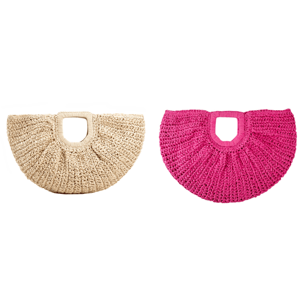 Bolso Mano Paja Hecho A para Mujer Muñeca Diario Gran Capacidad (Beige)
