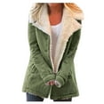 thumbnail image 2 of Baberdicy Women's Plush Button-Front Jacket, Turn-Down Collar Warm Coat, Cold Commute & Shopping , Fuzzy Button-Front Jacket, Plush Winter Coat, Cozy Layer Army Green L, 2 of 5