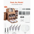 thumbnail image 6 of 4 Person Family Beach Picnic Backpack with Leak-Proof Cooler Compartment – Durable Brown, 6 of 11