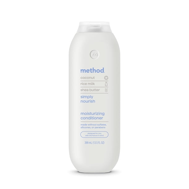 Method Moisturizing Conditioner, Simply Nourish with Shea Butter, Coconut, and Rice Milk Scent Notes, Paraben and Sulfate Free, 13.5 oz (Pack of 1)