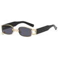 thumbnail image 2 of Gafas de sol Gafas de sol Gafas retro Montura estrecha Gafas 4 Protección para dorado, 2 of 8