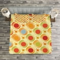 thumbnail image 3 of Ambesonne Abstract Quilted Bedspread Set 3 Pcs, Colorful Dots Striped, King Size, Multicolor, 3 of 3