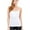 White, variant on Women's & Juniors Basic Adjustable Spaghetti Strap Short Camisole with Built in Shelf Bra Layer Tank Top White – S
