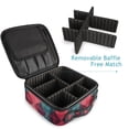 thumbnail image 4 of FORMRS Travel Makeup Bag Large Capacity Train Case Cosmetic Organizer with Adjustable Dividers, Vibrant Green Tartan Pattern, 4 of 8