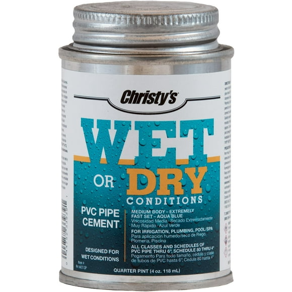 Cemento de PVC Christy's Wet Dry Medium Body Fast Set, 118 ml