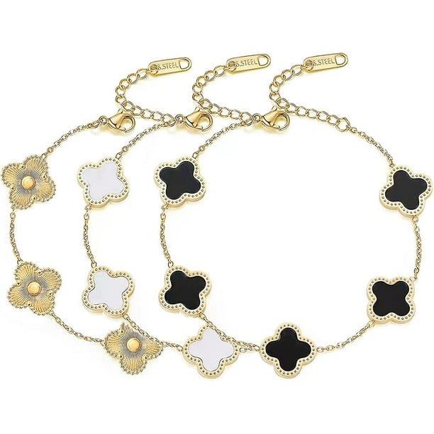 Conjuntos de pulseras de trébol de la suerte YONGSHENG joyería chapada en oro de 18 quilates 3 uds.