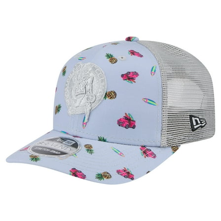 Men's New Era Light Blue/Gray Boston Celtics Adventure Aloha Pattern 9SEVENTY Stretch-Snap Hat
