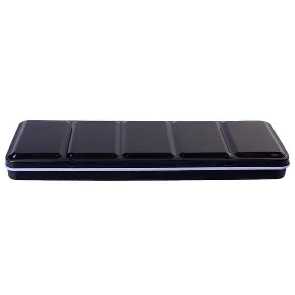 DRAFIDEEP 1Set Empty Watercolor Box Iron Black 22x7cm Pigment Storage Portable For Artists And Painters