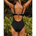 thumbnail image 5 of Womens Tummy Control Monikini Swimsuit for lady Cut Out One Piece Bath Suit Ribbed Swimsuit, 5 of 5