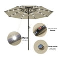 thumbnail image 4 of Yescom 9 Ft 3 Tier Patio Umbrella with Solar LED Crank Tilt Button Aluminum Yard Pool, 4 of 9