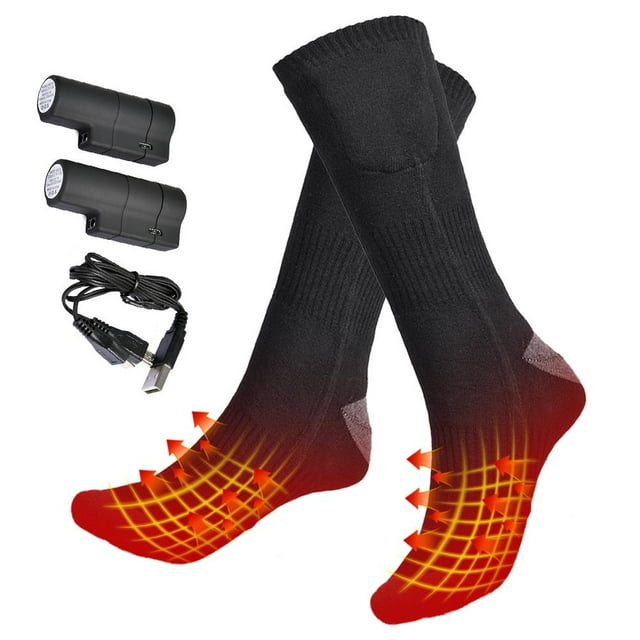 Electric Heated Socks Lithium Battery 3-temperature Levels Heating Socks Foot Warmer