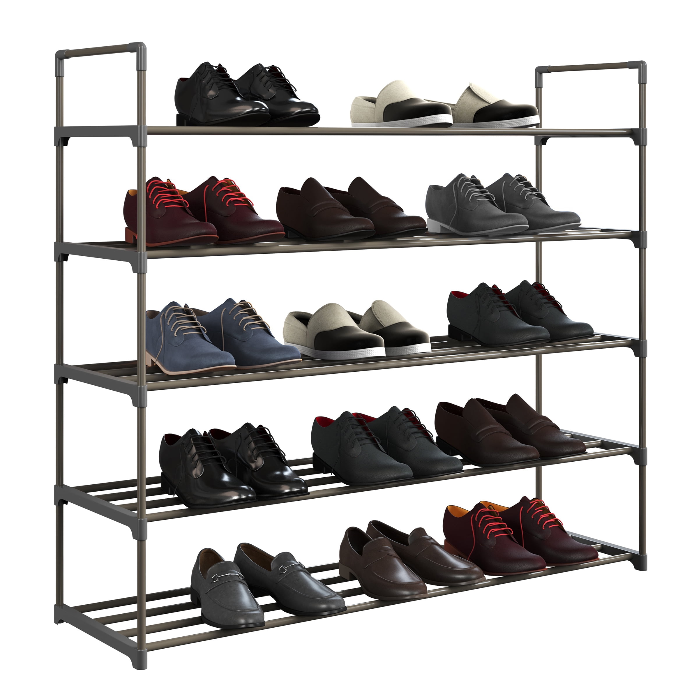  Awenia 5 Tiers Shoe Rack Organizer 30 Pairs,Adjustable Shoes  Shelf Tower Metal Tall for Closet with Spare Parts,DIY Assembly, Black :  Home & Kitchen