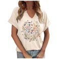 thumbnail image 1 of TSADFHJI Hauts Col Roulé pour Femmes Hiver T-Shirts Manches Courtes Imprimés Chemises Décontractées Boutonnées Col Rond Blouses de Travail L, 1 of 8