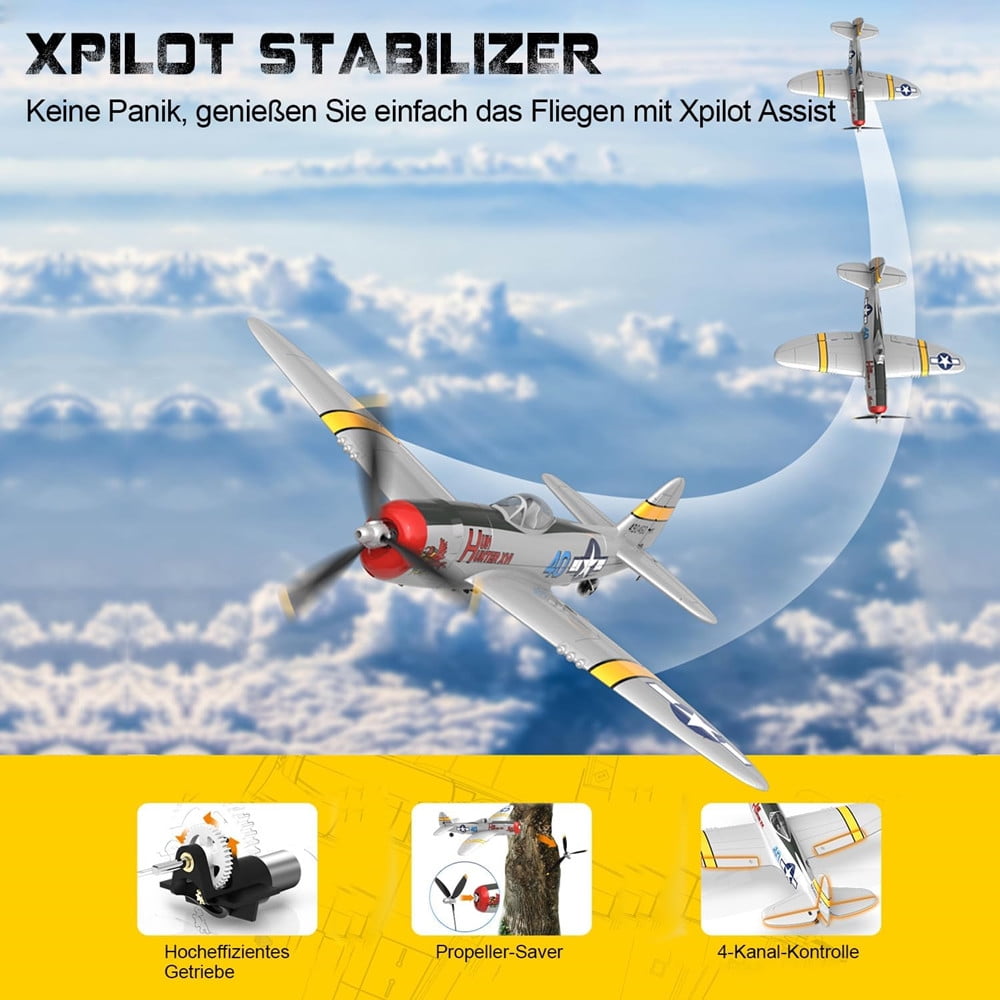 VOLANTEX P47 Thunderbolt RC Plane 2.4G 4CH Fighter Remote Control RTF Aerobatic Aircraft Model Toys