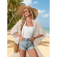 thumbnail image 3 of Womens Crochet Cardigan Lightweight Open Front Beach Cover Up Knit Long Dolman Sleeves Summer Outfits, 3 of 7
