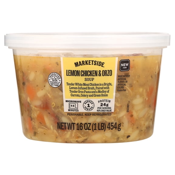 Marketside Fresh Deli Chicken & Orzo with Lemon Soup, 16 oz Cup