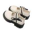 thumbnail image 4 of JAJAHO Girls Dress Shoes Bow Pu Leather School Uniform Shoes Lug Sole Hook And Loop Wedding Party Footwear For Toddlers Kids 18M-8Y, 4 of 9