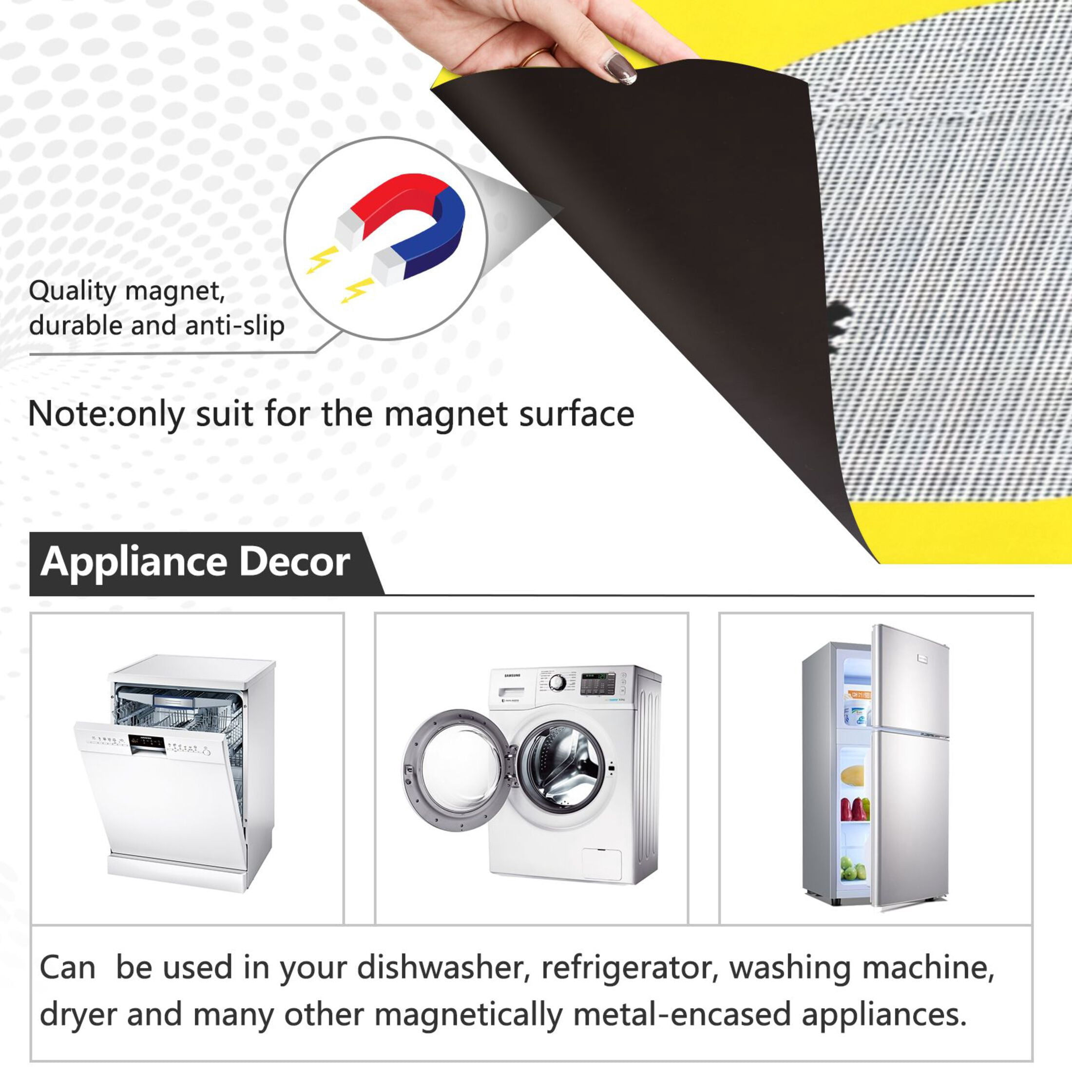 IAUYY Magnetic decorative sticker - 23x26 Inch PVC Refrigerator Decorative Cover, Removable DIY Art for Kitchen Appliances Lips
