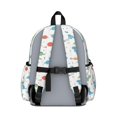 thumbnail image 3 of White Dinosaurs Space Pattern Cute School Backpack with Padded Back and Adjustable Shoulder Straps 13.4"x11"x4.7", 3 of 5